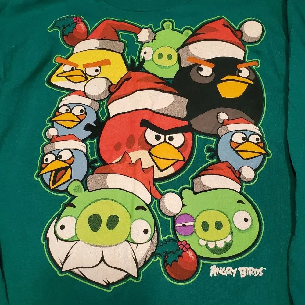 Angry Birds Rovio Entertainment Youth Size 18 Christmas L/S  T-shirt